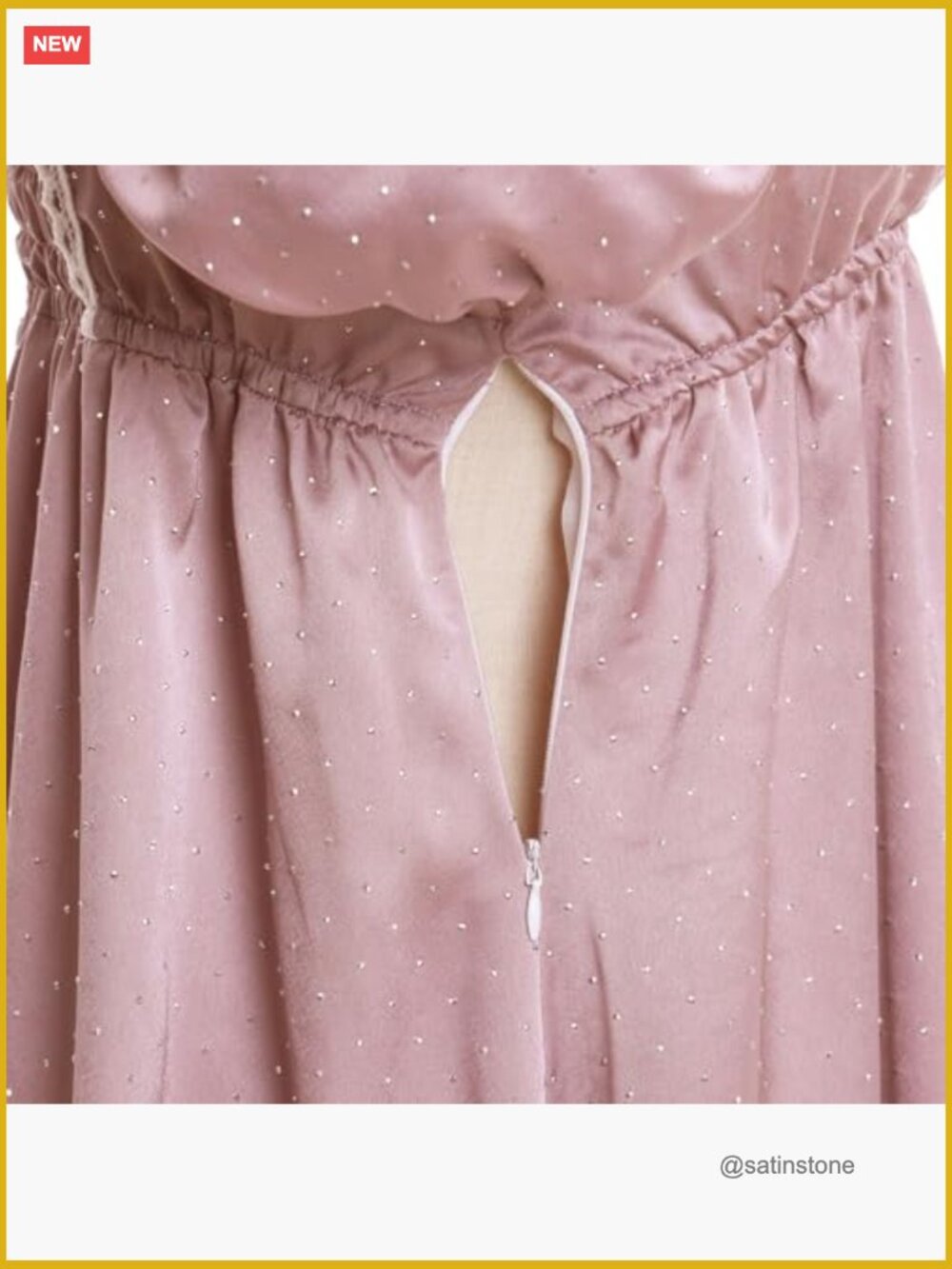 Rhinestone Satin Victorian Party Gown Square Neck Short Puff Sleeve Maxi Dress - Picture 5 of 6